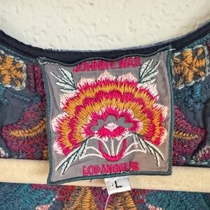 Johnny Was Multicolor Embroidered Floral Top